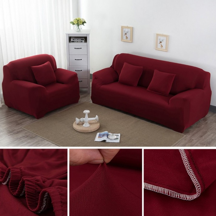 Maroon jersy Fitted Sofa Cover Set | Comfortable Couch Cover | 3 Seater | 2 Seater | 1 Seater | 5,6 & 7 Seater Sets | Narmo Gudaz	